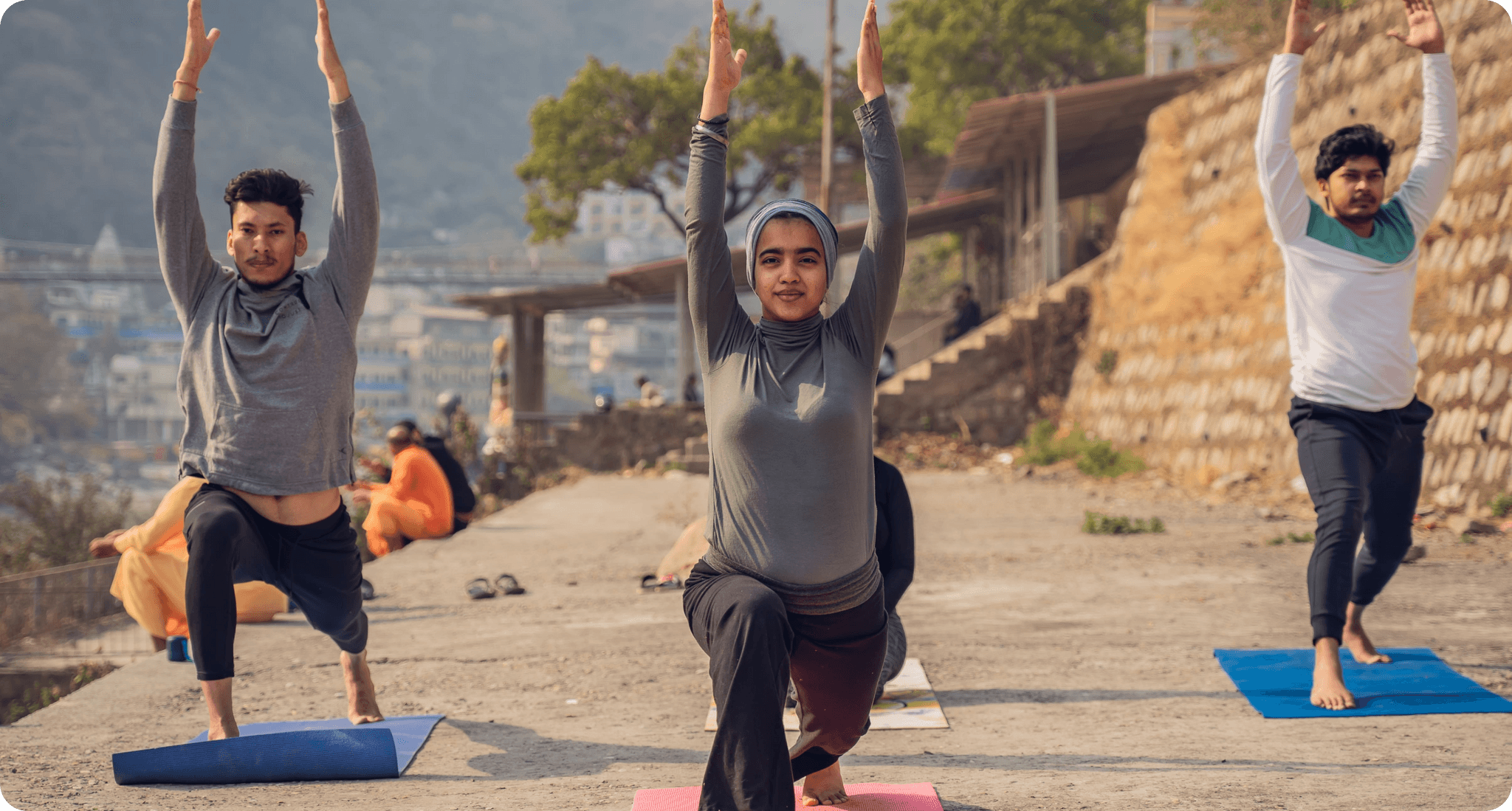 people doing yoga